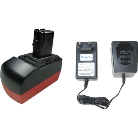 Trade-Shop Set: Ni-MH Akku 14,4V / 3000mAh + Ladegerät inkl. Netzteil ersetzt Metabo 6.25482 6.25475 6.25476 6.25481 625482 625475 625476 625481 LC 40 (1/4)
