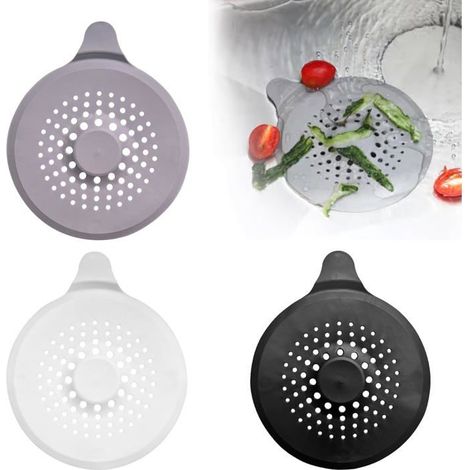 Ecleanfy - 3 Filtres de Drain à Ventouse - Silicone Souple Attrape-Cheveux - Solution Efficace pour Toutes les Siphons (1/5)