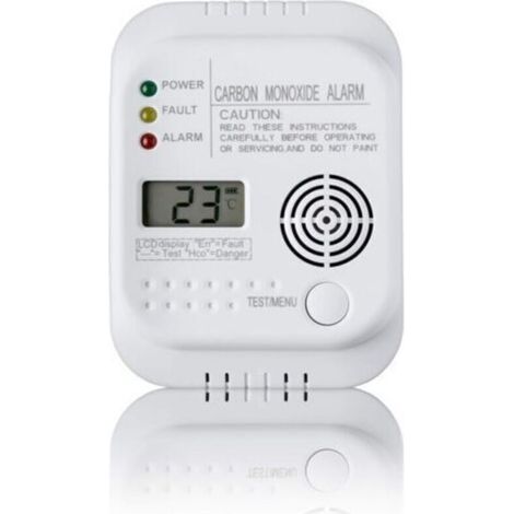 Kohlenmonoxidmelder, batteriebetrieben, Gasdetektor mit Display und Temperaturanzeige, TRIMEC