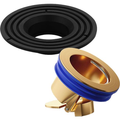 Bouchon anti-refoulement de sol de douche avec réducteur de trou de drainage, bouchon en laiton, joint coupable pour cuisine et salle de bain (noir) (1/5)