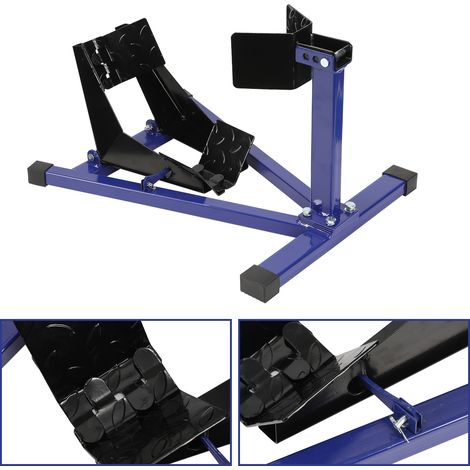 Randaco Motorradständer Vorderrad-Wippe, Radhalter für 17–21 Zoll, Reifenbreite 60–160 mm, Stahl, Blau-Schwarz (1/5)