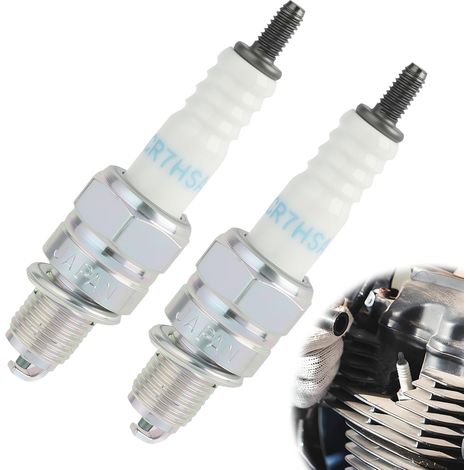 2PCS Bougie NGK CR7HSA/C7HSA, Bougies D'allumage CR7HSA pour Scooters, Cyclomoteurs et Motos, pour Une Performance Moteur Optimisée et Une Ignition Efficace, Filetage 10 mm (1/5)