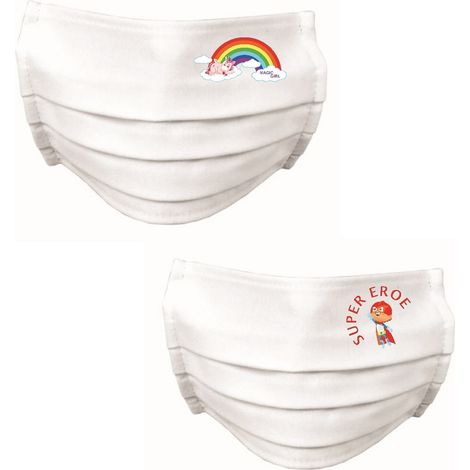 10 PZ MASCHERINE BAMBINI SORRISO FANTASIE MISTE M/F IDROREPELLENTE Misura: Baby Sorriso 3-6 Anni