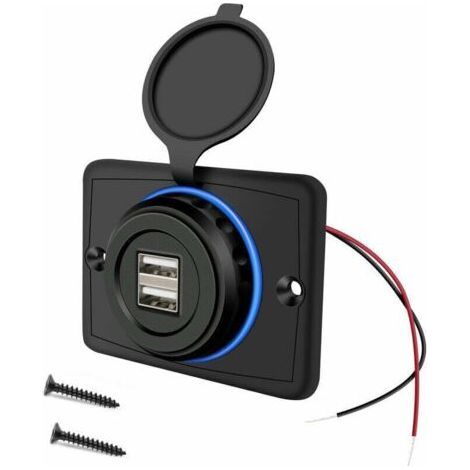 Prise USB 12V - Double Prise USB Camping Car 12V - 3.1A USB Chargeur pour Voiture - Chargeur USB de Voiture pour Voiture Bus Camping Car Bateau (1/4)