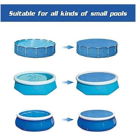 Bache Piscine Ronde, A Bulle Rectangulaire Solaire, Bâche pour Bassin Exterieur, Piscine, Chauffante Hors Sol De Jardin Spa Protection d Ete (φ152 cm) φ152 cm - (1/5)