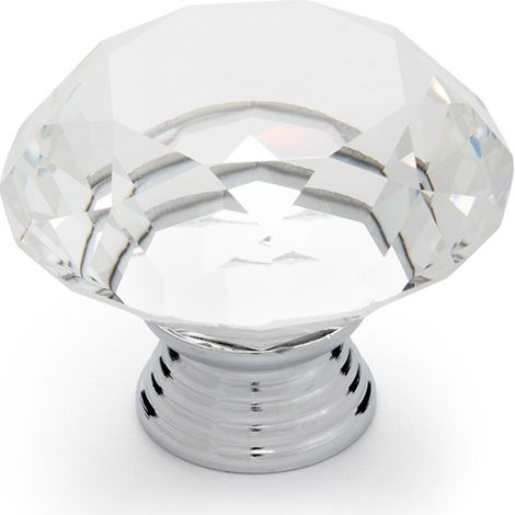 Pomo de cristal con acabado cromo brillo, dimensiones: 41x41x33mm Ø: 41mm -