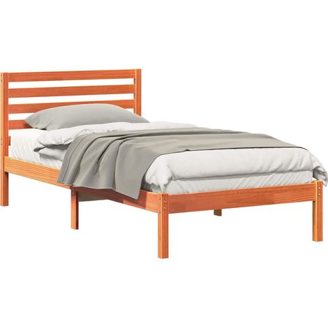 Maison Exclusive - Estructura de cama con cabecera Marrón cera 90 (1/5)
