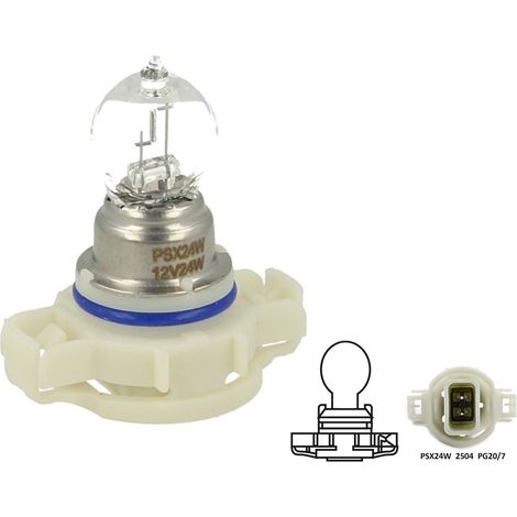 Coppia lampade alogene PSX24W 12V 24W PG20-7 clear compatibili Philips 12276 C1 (1/3)