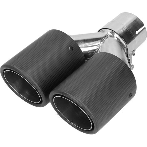 Embout d'échappement universel, fibre de carbone mate, sortie Y plate double sortie, modification automobile (1/5)