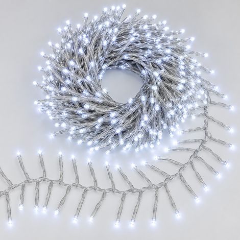 Catena Luminosa Natalizia Cluster Millepiedi a Grappolo 2000 LED Luce Fredda 40 Metri Cavo Trasparente Timer 8 Giochi Luminosi IP44 per Albero Natale Esterno Interno (1/4)