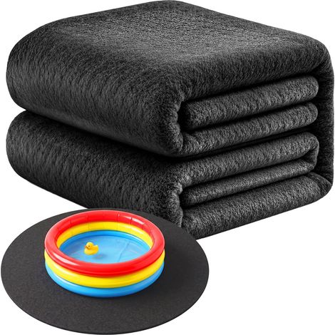 Tapis de Piscine Ø 4 m, Feutre Noir, protège la bâche, Durable (1/5)