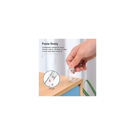 Paraurti in silicone trasparente per ante di armadi, portiere auto, cassetti, porte della doccia, sedili del WC (4 pezzi lunghi) - Crezuo