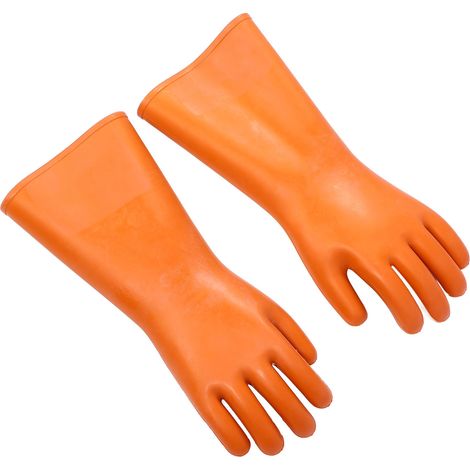Gants de travail de protection et de sécurité en caoutchouc épais, isolants haute tension 25 000 V, pour électriciens. (1/5)