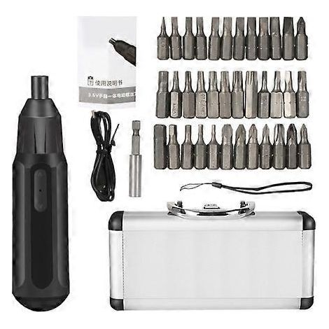 Tournevis électrique 3,6 V, manuel, automatique, multifonction intégré, coffret en aluminium (1/5)
