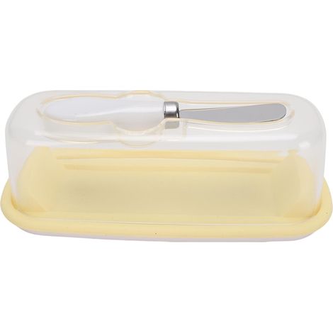 Butterbehälter mit luftdichtem Deckel, quadratische Box zum Schneiden und Aufbewahren von Butter, Käse und Frischkäse, aus lebensmittelechtem PP, leicht zu reinigen, BPA-frei