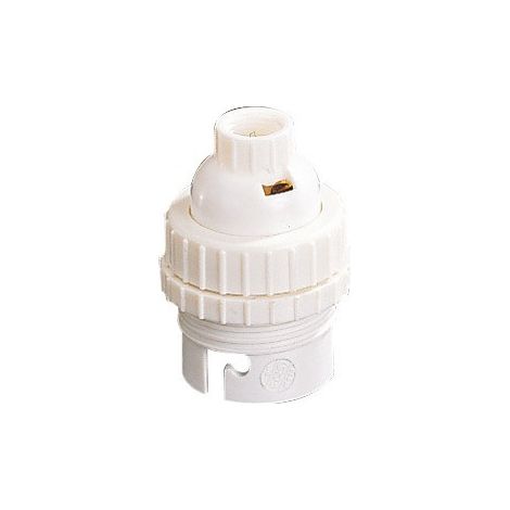 Tuerca B22 de nylon con paso de cable V, con rosca de 10 mm y doble arandela