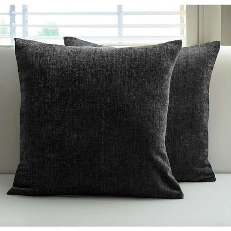Federe decorative nere semplici, 40x40 cm, 2 pezzi