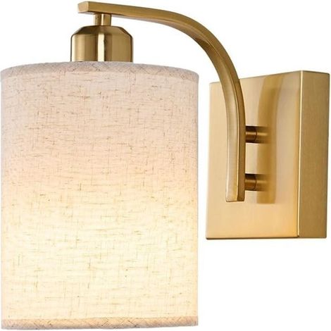Applique Murale Intérieur Vintage Dore abat-jour en tissu Avec ampoule RGB + télécommande (1/3)