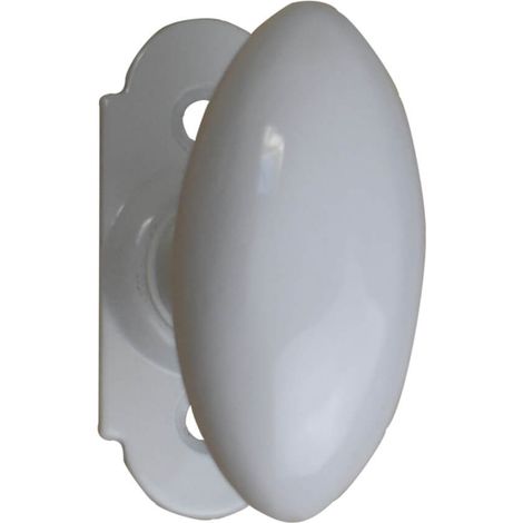 Quincadeco – Poignée de fenêtre ovale blanche en aluminium – Finition peinture époxy résistante – Adaptée pour fenêtres PVC, ALU, BOIS – Carré 7mm inclus