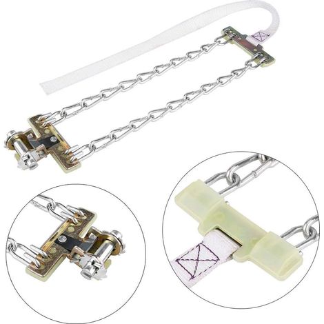 Chaînes antidérapantes en acier clic - Adaptées pour routes neigeuses, boueuses et glacées, Largeur de pneu 165-195 mm