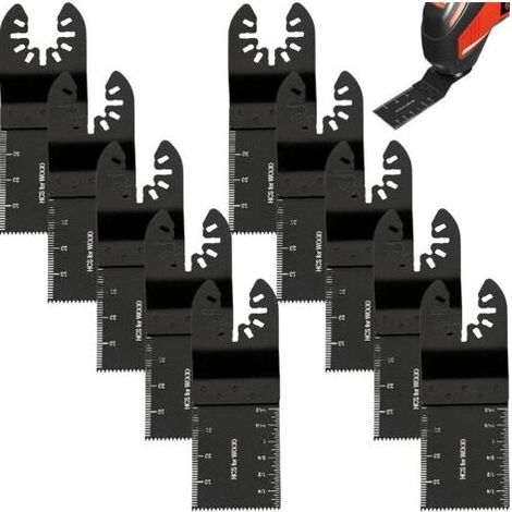 Kaelt - 10 Pcs Multifonction Saw Blades Accessoires, 34mm Outil Multifonction Lames, Outils Oscillants Multifonctions Universelle, de Scie Universelle pour Fein Multimaster, Makita, Dewalt Et Plus Enc (1/5)