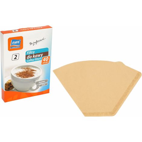 Filtri da caffè misura 2, carta marrone, 40 pezzi per confezione (1/2)