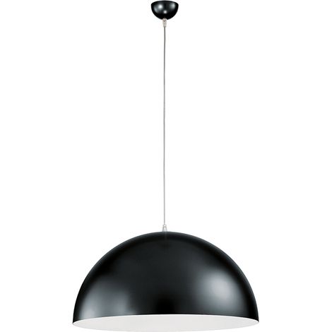 OFU Sospensione Semisfera in Metallo Nero/Bianco E27 IP20 - Lampadario a sospensione moderno per interni dal design minimalista Rossini Group
