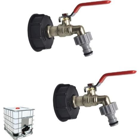 IBC tank adapter 1/2" with tap for 1000L rainwater collector.