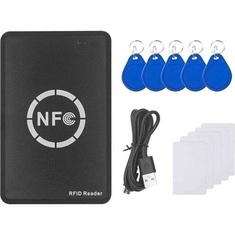 Lecteur enregistreur RFID NFC avec carte 5XUID et duplicateur porte-clés, pour copie badge et clé IC Crezuo (1/4)