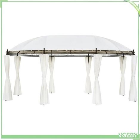 Chapiteau de jardin - FAFEICY - 42138 - 530x350x265 cm - Blanc crème - Structure acier, 8 panneaux détachables (1/5)