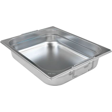 Bac gastronorme GN 1/2 - 65 poignées escamontables en inox REDFOX - GN 1/2-65 U - REDFOX