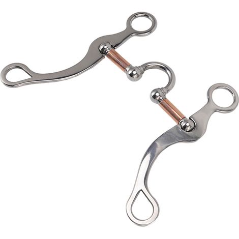 Mors d'embouchure cheval en acier inoxydable plaqué or rose, mors de bride anneau libre, utilisation extérieure jardin élevage. (1/5)