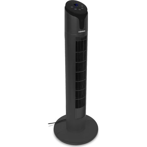 VONROC Hochwertiger Turmventilator – 86 cm – Inklusive Fernbedienung – 3 Geschwindigkeitsstu-fen – Schwenkfunktion – 15-Stunden-Timer – Schwarz