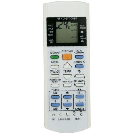 Télécommande de climatiseur Panasonic A75C3300 – ABS résistant – Portée jusqu'à 10 m – Alimentation 2 piles AAA – Remplacement pour modèles 3208 3706 3708 3883 3935 (1/5)