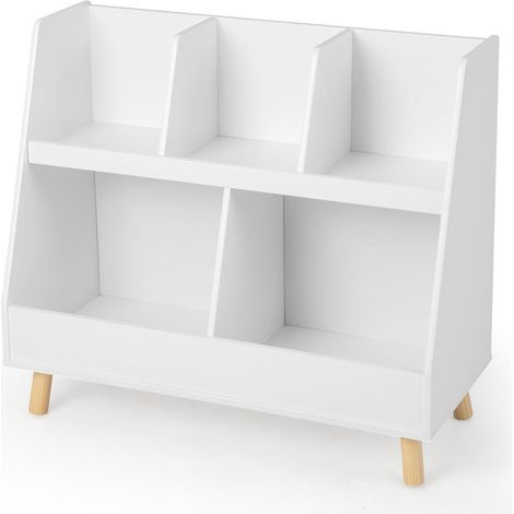 5 cubes bibliothèque enfant et range-jouets, rangement livres et jouets, avec kit anti-basculement (1/5)