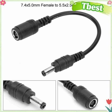 Adaptateur de chargeur d'alimentation CC, 2 pièces, câble adaptateur d'ordinateur 7,4x5,0mm femelle à 5,5x2,5mm mâle pour (1/4)