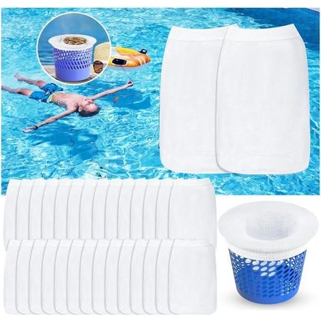 30 Stück Filterstrümpfe für Schwimmbecken, Ultrafine Maschen, Elastisches Nylon, Wiederverwendbar