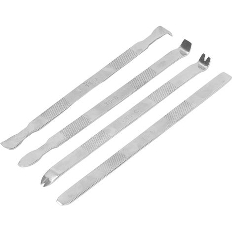 Kit de 4 leviers en acier inoxydable pour réparation électronique, outil de démontage compact et résistant. (1/5)