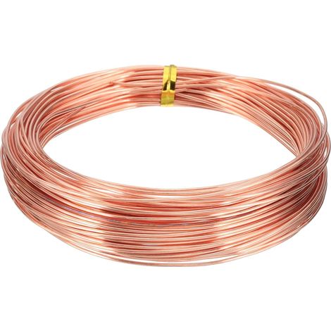 Fil De Cuivre Nu Solide 99,9%, Fil Souple En Cuivre naturel 52 Pieds Calibre 18 (1mm) Pour Création De Bijoux Jardinage Électroculture (16m) (1/5)