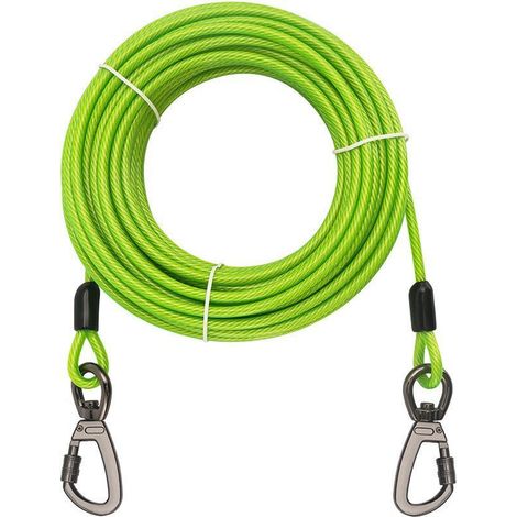 Guinzaglio per cani da 10 m con gancio a molla resistente e borsa portaoggetti, guinzaglio riflettente anti-morso per cani da esterno, giardino e campeggio (verde)
