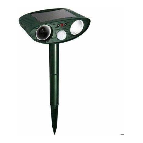 Répulsif pour Animaux  - Repulsif Chat Ultrasonique à énergie Solaire - Chasse Taupe - Lumière LED - Étanche - Détecteur de Mouvement - Anti Chien Chat Pigeons Écureuil Loir Oiseaux de Jardin Cour Cha