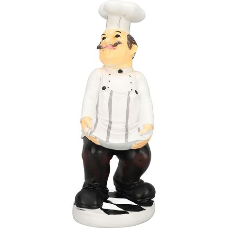 French Chef Figurine 28x12.5x11cm Vivid Exquisite Cartoon Chef Resin Statue 3D Kitchen Decor (1/5)