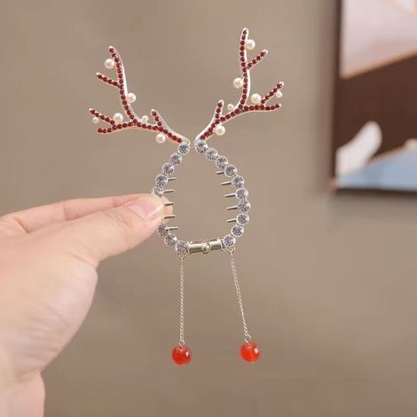 New reindeer antler hair clip for Christmas, luxury hairpin, luxury hair accessory (1/3)