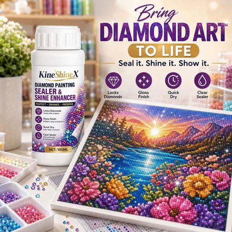 KineShineX Diamantmalerei-Überlack-Aufhellungsflüssigkeit, Schutzlack für fertige Diamantmalereien, Aufhellung der Strassmalerei-Oberfläche (1/5)
