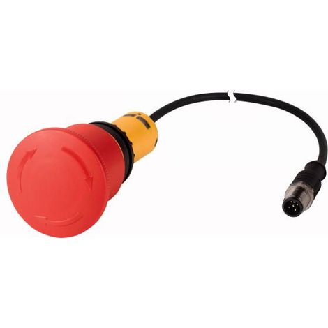 Boutons d'arrêt d'urgence RMQ Compact 45 mm coup de poing large déverrouillage par rotation 0o/2f EATON C22-PVT45P-K02-P10