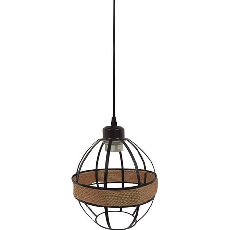 Hänge-Deckenleuchte der Serie "Takum" E27 (maximal 40W 230V) IP20 Ø15cm Farbe Braun und Schwarz