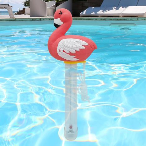 Thermomètre de Piscine Flottant, Thermomètre à Eau Animale Mignon, Grand Écran Facile À Lire et Précis, Incassable Poolthermomètre avec Ficelle Pour Spas, Hot Tub, Aquariums, Étangs du Poisson