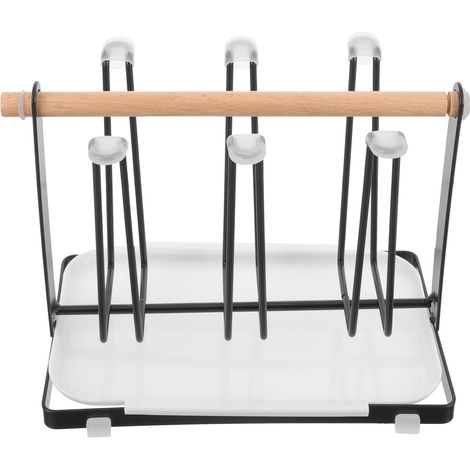 Becherhalter-Tablett aus schwarzem Kohlenstoffstahl, 1 Stück (1/5)