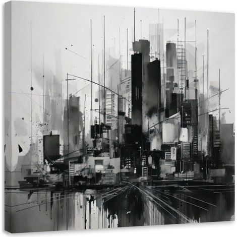 Wandbild für das Wohnzimmer Stadt Abstraktion Grau Modern 40x40 cm