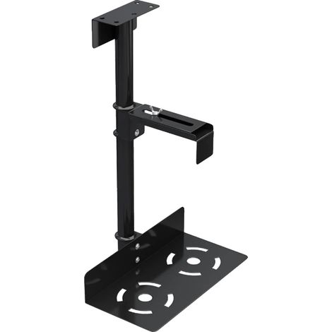 Soporte para CPU de ordenador, ancho ajustable, construcción robusta de acero, negro. (1/2)